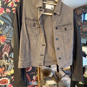Rag and bone leather and denim jacket